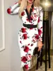 Vestido sexy de manga larga a cuadros con cuello en V que cubre la cadera, nueva moda transfronteriza europea y americana para mujer 2025 (Viene con Cinturón)