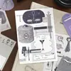 Paquete de materiales infeelme, Serie Manuscrito del Hogar Antiguo, Pegatinas Decorativas para Diario Estilo Retro Ligero, 20 hojas en 4 diseños para elegir