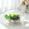 Bola de decoração de Natal redonda e plana de plástico PS transparente, enfeite de árvore de Natal, bola de plástico de alta transparência, bola decorativa suspensa criativa