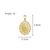Ovalado blanco concha retrato moda comercio exterior transfronterizo DIY joyería hecha a mano cobre circonita micro-pavimentado colgante accesorios