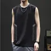 2026 Novo Estilo Camiseta Regata de Seda Gelada para Homens, Verão Soltinha, Fitness Esportivo Secagem Rápida Sem Mangas Regata Fina