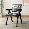 Silla de Ratán Chandigarh Silla de Comedor de Madera Maciza Silla con Reposabrazos y Respaldo Antiguo Francés para el Hogar Taburete Silla de Ratán Informal