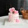 Decoración de Pastel Feliz Día de San Valentín Qixi, Tarjeta en Forma de Corazón, Vela de Oso, Decoración para Hornear de Confesión de Cumpleaños de Pareja