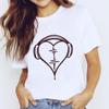 Comercio exterior 2023 nuevo color grafiti amor estampado camiseta de manga corta para mujer entrega de una pieza cuello redondo