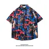 Camisas Florais de Manga Curta para Homens e Mulheres, Férias na Praia Havaiana, 60 Cores, Camisas de Manga Meia-Manga com Caimento, Atacado de Fábrica Transfronteiriço