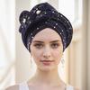 AliExpress Amazon Capa Espacial Perforación Caliente Dos Flores Multicapa Gorro de Cena Africano Tapa de Dedo Auto gele