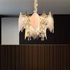 Entrada Francesa Lustre de Cristal de Luxo Candeeiro da Sala de Estar Moderno Simples Atmosférico Master Bedroom Lamp Designer Lâmpadas Folha Criativas