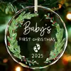 Presentes de Casamento para Casais em 2025, Noivos Recém-Casados, Decoração de Vidro de Cristal para o Primeiro Natal Casados