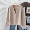 Suéter cárdigan corto de punto estilo Chanel para mujer, cuello en V, manga larga, versátil, nuevo estilo otoño e invierno, top chaqueta holgado y favorecedor