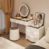 Penteadeira de Madeira Maciça com Luz 2025 Nova Penteadeira de Luxo para Quarto Principal Penteadeira Simples Moderna para Quarto de Apartamento Pequeno