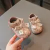 Zapatos para niña pequeña, suela suave, antideslizantes, estilo primavera y otoño, estilo princesa con lazo, para niños de 0 a 3 años
