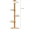 Rascador para Gatos con Postes Verticales Engrosados, Multicapa, Ahorrador de Espacio, Grande, Rascador para Gatos de Piso a Techo, Casa para Gatos y Árbol para Gatos Todo en Uno
