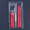 Reloj de Cuero Luminoso en Caja Transparente con Hebilla de Pin para Mujer color vino tinto con Accesorios para Gappa DW