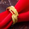 Anillo Abierto de Pluma Secreta de Amor de Oro Artificial para Mujer Oro de Arena de Vietnam Simple Estilo Coreano para Mujer Anillo al por Mayor