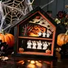 Venda Quente Transfronteiriça Decorações de Casa Assombrada de Madeira Intercambiáveis de Halloween Fantasma Bruxa Abóbora Artesanato para Decoração de Mesa