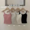 Camisola de encaje dulce Pure Desire de verano con lazo interior y almohadilla para el pecho, base exterior para niña