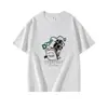 Camiseta de Algodón Puro Negra de Manga Corta con Cuello Redondo, Estilo Nuevo de Verano para Mujer, Marca de Moda Americana, Estampado de Cachorro de Dibujos Animados, Top Casual Holgado para Mujer