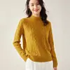 Moda Otoño Invierno Cuello Medio Alto Retorcido Cachemir Dama Base Gruesa Viento Suave Holgado Adelgazante Suéter Pulóver