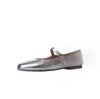 Zapatos planos bajos nuevos de primavera, estilo cuadrado pequeño, con tira, de cuero suave, Mary Janes simples para mujer
