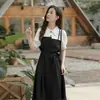 Vestido negro pequeño falda elegante mujer verano vestido largo vestido camisa francés vestido [sin reembolso ni cambio]]