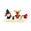 Zibo Reno de Papá Noel Glaseado Caja de Regalo de Muñeco de Nieve de Vidrio Casa Accesorios Navideños Adornos Decorativos
