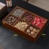 Caja de frutos secos para el hogar, para sala de estar, Año Nuevo, melón, dulces, mesa de centro, madera maciza, frutos secos, almacenamiento de aperitivos, bandeja de frutas, té de estilo chino