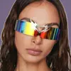 Óculos de Sol Modernos Sem Aro Peça Única Óculos de Sol de Metal Personalizados Óculos de Sol Halloween Transfronteiriços Europeus e Americanos Live do TikTok