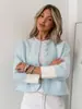 Chique Francês Gentil Moderno Estiloso Colorido Botão Patchwork Bloco de Cores Moderno Versátil Casaco de Veludo Falso Pelo de Mínk Tricô Feminino