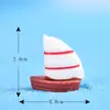 Ornamentos de resina para micro paisagismo estilo oceano mediterrâneo veleiro único estilo INS branco artesanato criativo ornamentos