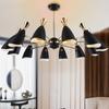 Lustre de sala de estar nórdico pós-moderno personalizado lustre de designer criativo sala de jantar quarto lustre de alto-falante de ouro preto