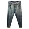 Jeans de hombre de alta gama, nuevo modelo 2026, corte holgado, pantalones harén adelgazantes, lavado degradado, bordados, pantalones de pierna estrecha para hombre