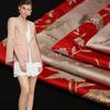 [Iluminando las Cejas] Tela Jacquard Brocado Estilo Chino Seda Dorada Pájaro Vestido Infantil Moda Tela Cheongsam