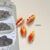 Liga de Metal Pintada à Mão com Óleo Gotejado Brinquedo Alimentício Batatas Fritas Coxas de Frango Frito Torradas Mini Hambúrgueres Pingentes DIY Colar Corrente de Celular
