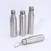 Venta directa de fábrica de botellas de agua de una sola capa de acero inoxidable con asas, adecuadas para actividades al aire libre y con un diseño en forma de bala