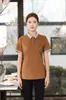 Uniformes de Trabalho para Catering do Hotel Zheyi Camisetas Polo para Garçons e Garçonetes no Atendimento Frontal do Restaurante, Roupa de Trabalho de Manga Curta para Homens e Mulheres
