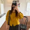 Camisa casual larga de manga larga de otoño, estilo coreano, corte holgado, adelgazante, elegante y versátil para mujer