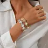 Pulsera Retro Europea y Americana con Estampado Geométrico Irregular Desgastado Cuerda Elástica Brillante Joyería de Nicho Transfronteriza de Alta Gama para Mujeres