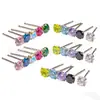 Pendientes de botón para cartílago F136 de aleación de titanio, forma de cuenco de cuatro puntas con Zirconia 6A, estilo de pasador recto, unisex, joyería multicolor para piercing de cartílago