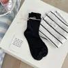 Calcetines Domi de Primavera y Verano a Media Pantorrilla, Calcetines Lisos Estilo Ballet con Corazón Hueco y Lazo, Calcetines Holgados Estilo Coreano Ins para Mujer