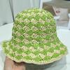 Sombrero de paja tejido a mano para mujer, estilo retro de verano, a juego, para pescador, para vacaciones en la playa, con protección solar, para playa