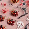 Pegatinas de uñas con diseño de calavera, araña, hueso y calabaza para Halloween, venta al por mayor