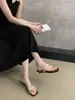 Sandalias de cuña estilo francés de temporada First Encounter para mujer, Hermosas sandalias de tiras finas con punta cuadrada, Sandalias romanas de tacón bajo para vacaciones