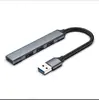 Hub de Expansión USB 1 a 4 Divisor USB 2.0 Carcasa de Aleación de Aluminio Expansión USB para Portátil