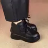 Colección nueva de invierno 2026: Botas Martin para mujer, zapatos de algodón con forro polar, botas de algodón de suela gruesa, botines, impermeables y antideslizantes, de suela gruesa, botas de cuero que aumentan la altura