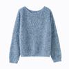 Suéter Pulôver Mist Weave Estilo Preguiçoso de Outono Mistura de Lã de Camelo Bebê para Mulheres, Suéter Largo de Manga Longa com Gola Redonda de Outono