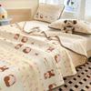 Estilo de Volumen de Carrera Otoño e Invierno, Una Cara de Terciopelo y Otra Cara de Hilo de Doble Capa Acolchado Manta Acolchada para Cama, Sábanas para Dormitorio de Estudiantes, Funda para Cama Tatami Kang