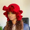 Gorro de Lana Tejido a Mano para Invierno y Otoño, Gorro Grueso a Prueba de Viento con Diseño de Olas, Gorro de Punto Simple Versátil de Color Sólido