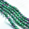 Jade Azul Oceánico Calcedonia Cristal de Fresa Cuentas Sueltas Ágata Turmalina Cristal Cuentas Redondas Accesorios para Joyería DIY Cuentas para Pulseras Venta al por Mayor