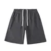 Shorts de Cinco Puntos Sueltos de Felpa de Doble Hilo y Doble Capa Pesada Casual Tendencia Versátil Color Sólido Shorts de Felpa