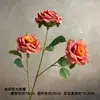 Nueva Flor Artificial Rosa Diamante Estampada en Seda de 3 Cabezas Decoración de Hogar de Alta Gama Decoración de Bodas Accesorios para Fotografía de Flores Flor Artificial